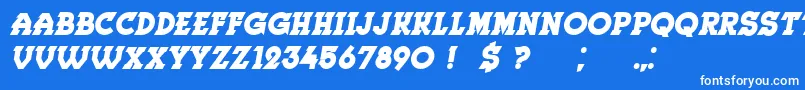 フォントHerne BoldItalic – 青い背景に白い文字