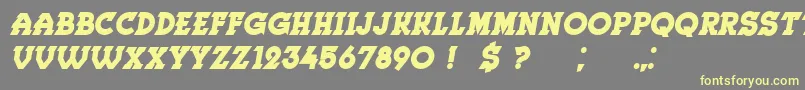 Herne BoldItalic-fontti – keltaiset fontit harmaalla taustalla