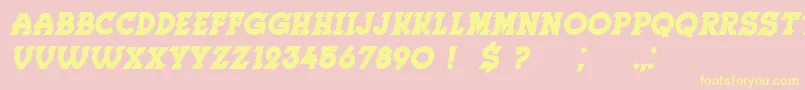 Herne BoldItalic Font – Yellow Fonts on Pink Background