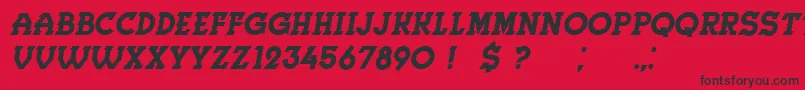 Czcionka Herne Italic – czarne czcionki na czerwonym tle