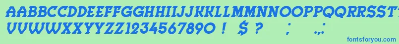Herne Italic-fontti – siniset fontit vihreällä taustalla