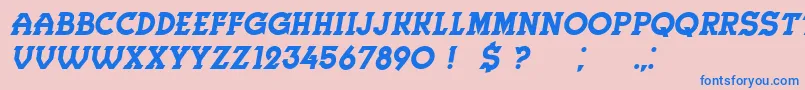 Herne Italic Font – Blue Fonts on Pink Background