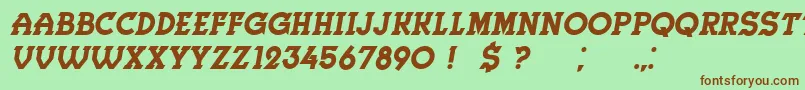 Herne Italic-fontti – ruskeat fontit vihreällä taustalla