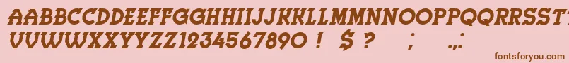 Fonte Herne Italic – fontes marrons em um fundo rosa