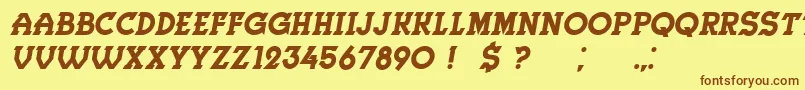 fuente Herne Italic – Fuentes Marrones Sobre Fondo Amarillo