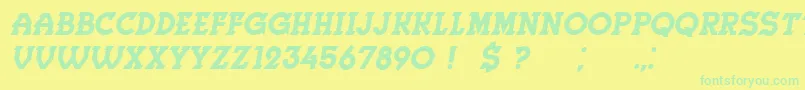Herne Italic Font – Green Fonts on Yellow Background