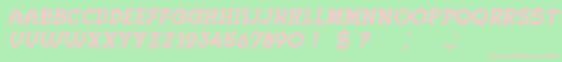 Fonte Herne Italic – fontes rosa em um fundo verde