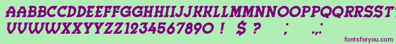 fuente Herne Italic – Fuentes Moradas Sobre Fondo Verde