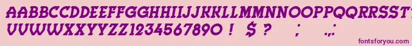 fuente Herne Italic – Fuentes Moradas Sobre Fondo Rosa