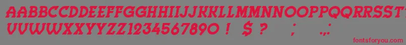 フォントHerne Italic – 赤い文字の灰色の背景