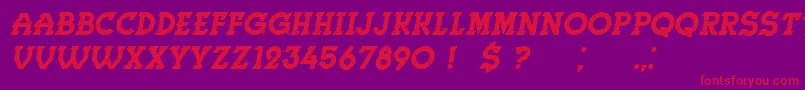 Herne Italic Font – Red Fonts on Purple Background