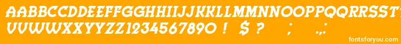 Herne Italic-fontti – valkoiset fontit oranssilla taustalla