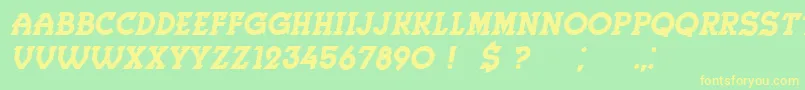 Шрифт Herne Italic – жёлтые шрифты на зелёном фоне