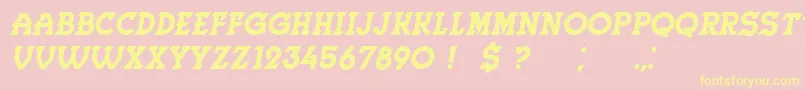 Herne Italic Font – Yellow Fonts on Pink Background