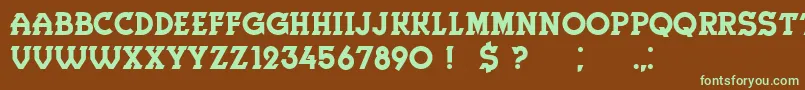 Herne-fontti – vihreät fontit ruskealla taustalla