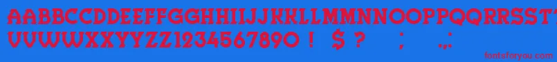 Herne Font – Red Fonts on Blue Background