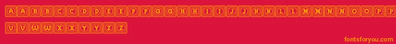 HerneCapitals Font – Orange Fonts on Red Background