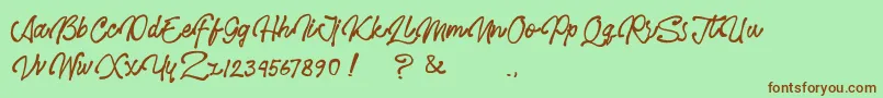 Lisätietoja Hero Polpen-fontista Hero Polpen-fontti – ruskeat fontit vihreällä taustalla