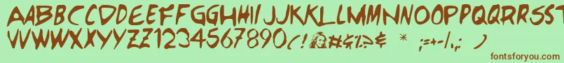 HEROES Font – Brown Fonts on Green Background