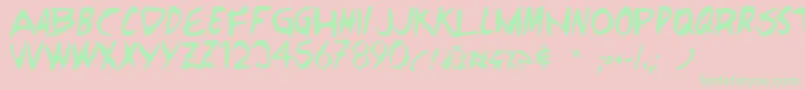 HEROES Font – Green Fonts on Pink Background