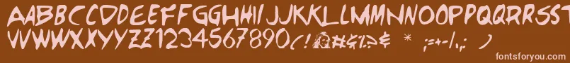 HEROES Font – Pink Fonts on Brown Background