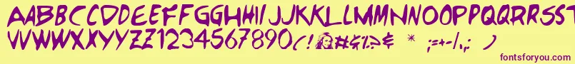 HEROES Font – Purple Fonts on Yellow Background