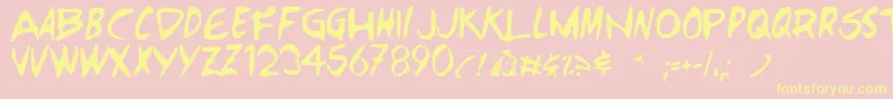 HEROES Font – Yellow Fonts on Pink Background