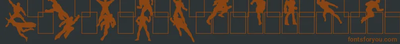HeRoez-Schriftart – Braune Schriften auf schwarzem Hintergrund