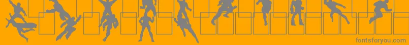 フォントHeRoez – オレンジの背景に灰色の文字