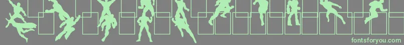 フォントHeRoez – 灰色の背景に緑のフォント