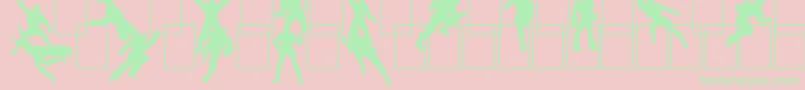 HeRoez-Schriftart – Grüne Schriften auf rosa Hintergrund