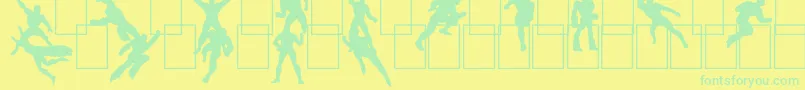 フォントHeRoez – 黄色い背景に緑の文字