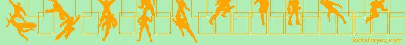HeRoez-fontti – oranssit fontit vihreällä taustalla