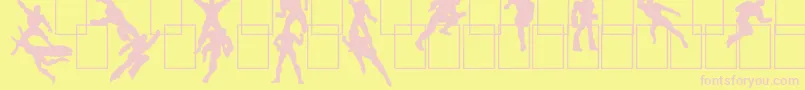 HeRoez-Schriftart – Rosa Schriften auf gelbem Hintergrund