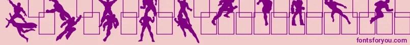 Fonte HeRoez – fontes roxas em um fundo rosa