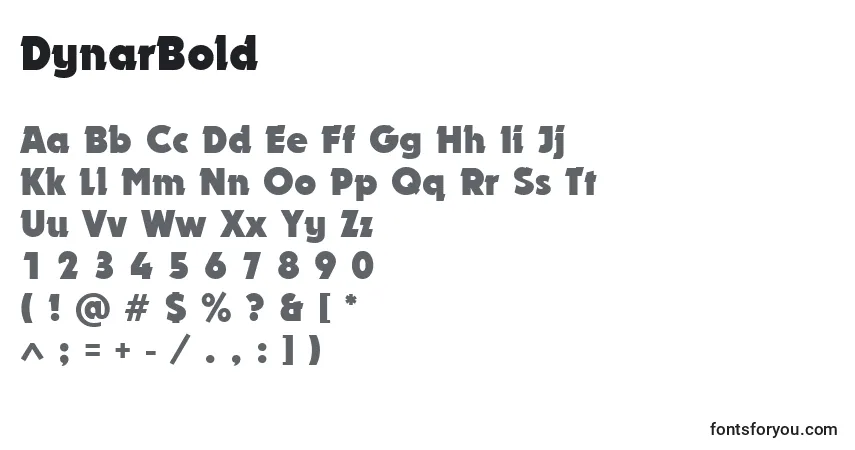 Шрифт DynarBold – алфавит, цифры, специальные символы