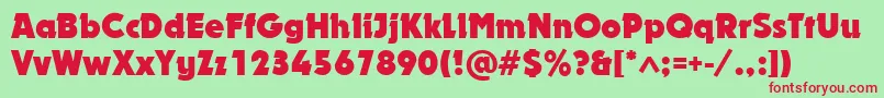 DynarBold Font – Red Fonts on Green Background