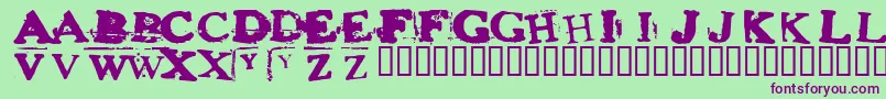 HEROS    Font – Purple Fonts on Green Background