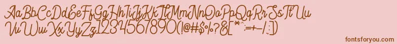 Hesland Demo Font – Brown Fonts on Pink Background