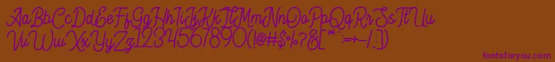 Hesland Demo Font – Purple Fonts on Brown Background