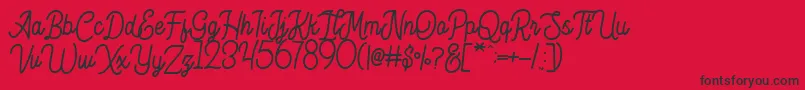Fonte Hesland Demo – fontes pretas em um fundo vermelho