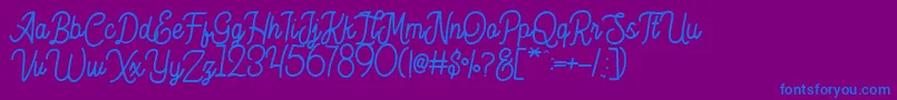Шрифт Hesland Demo – синие шрифты на фиолетовом фоне