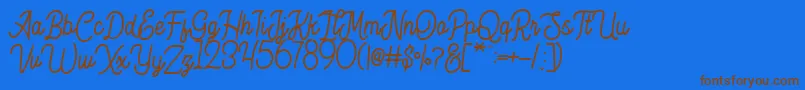Hesland Demo Font – Brown Fonts on Blue Background