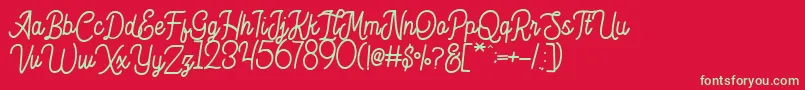 Hesland Demo Font – Green Fonts on Red Background