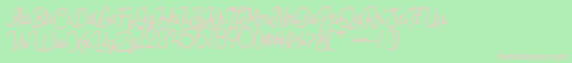 Hesland Demo Font – Pink Fonts on Green Background