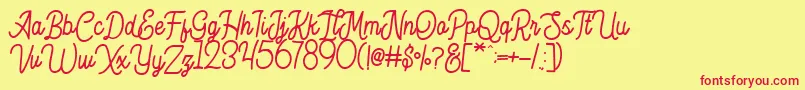 Hesland Demo Font – Red Fonts on Yellow Background