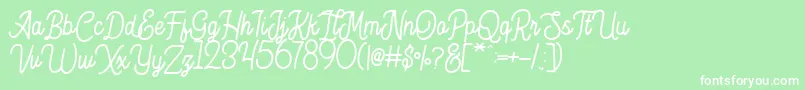 Hesland Demo Font – White Fonts on Green Background