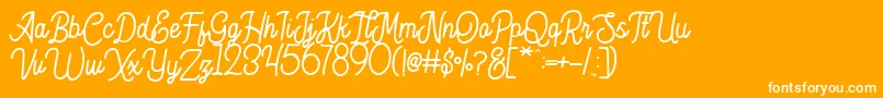Fonte Hesland Demo – fontes brancas em um fundo laranja