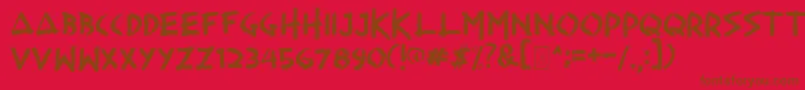Hesrat Font – Brown Fonts on Red Background