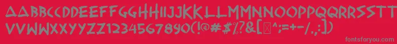 フォントHesrat – 赤い背景に灰色の文字